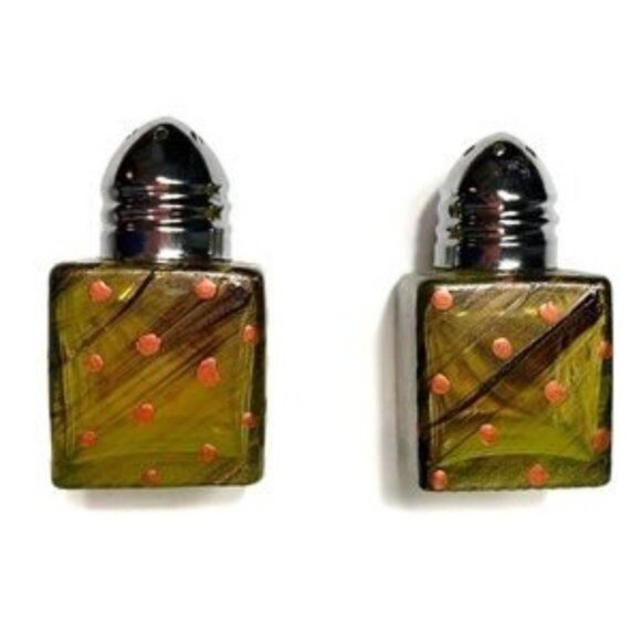 Miniature Hand-Painted Salt & Pepper Shaker Pop Art Polka Dots - Picture 1 of 7